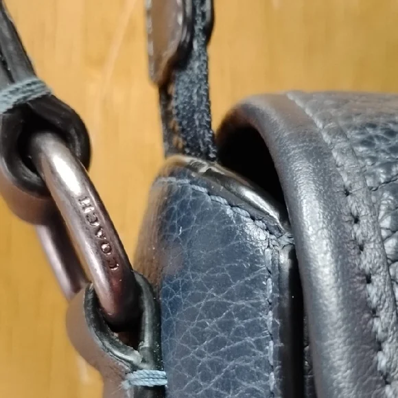 Coach Sullivan Flap Crossbody Bag Blue Leather - Picture 3 of 15